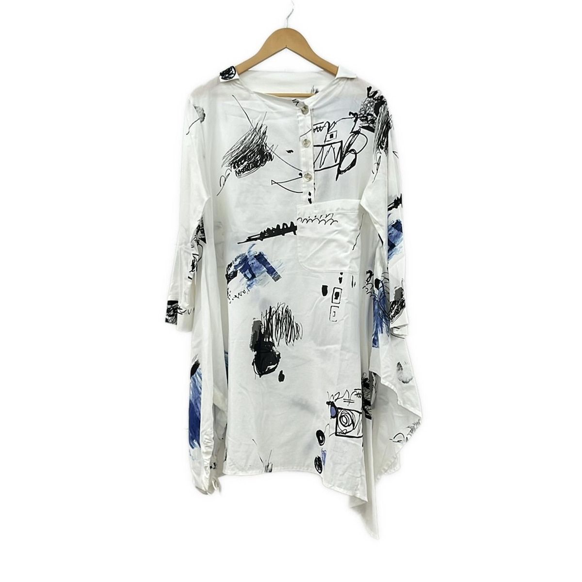 慈雨(ジウ/センソユニコ) ワンピース サイズ40 M レディース - 白×黒