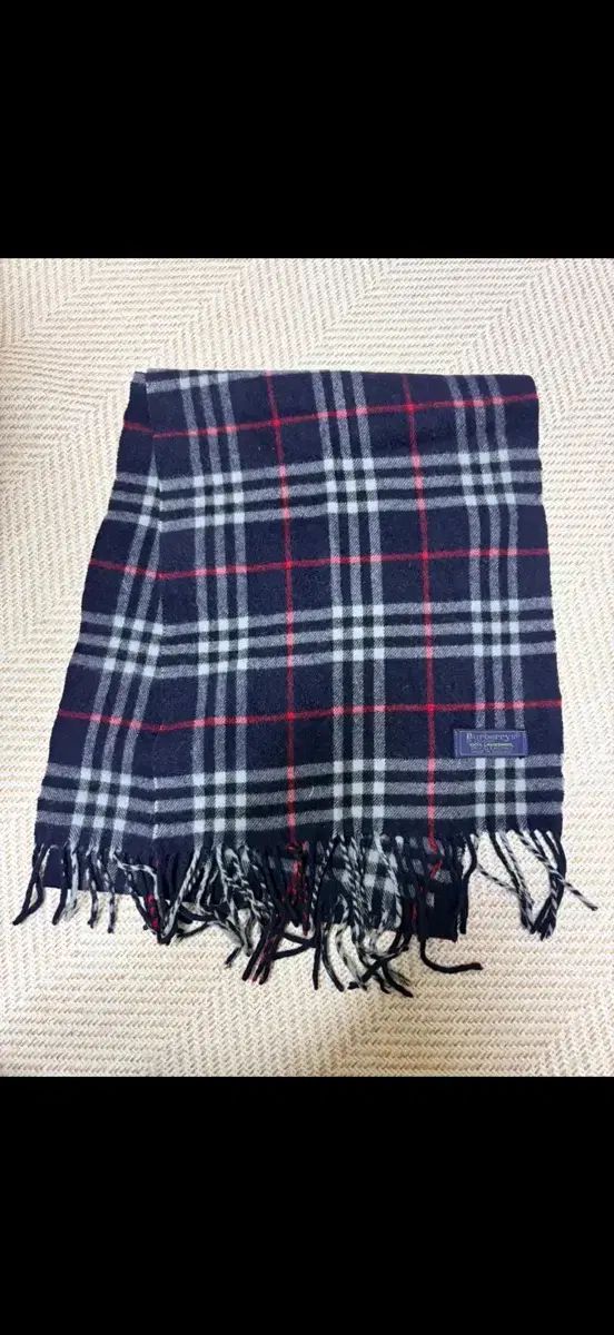 バーバリー ネイビー チェック ラムウール 100% マフラー - メルカリ
