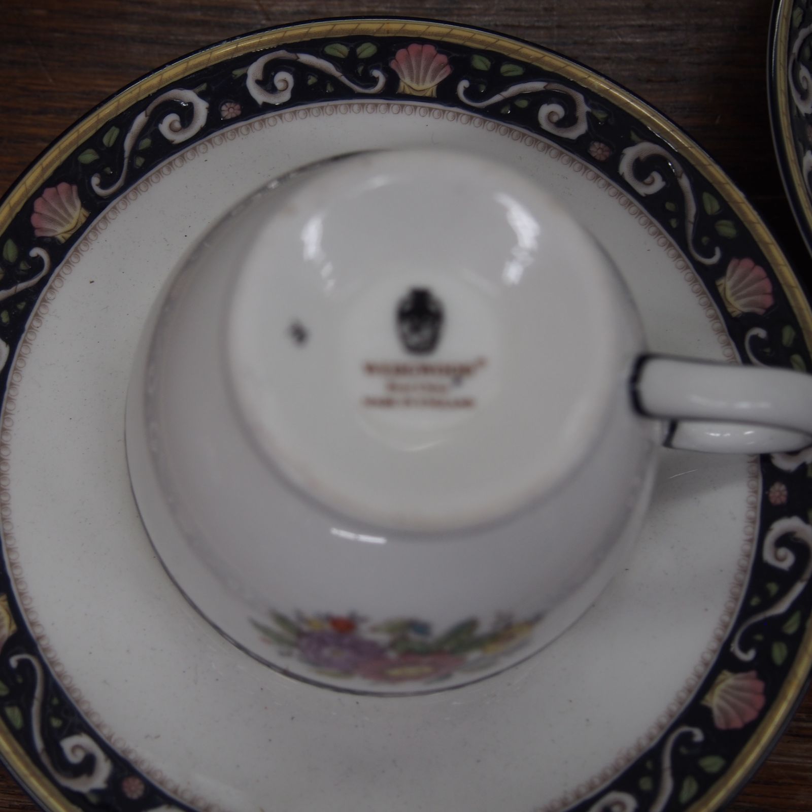 廃番 未使用 ウェッジウッド ラニーミード runnymede 黒壺 ペア カップ