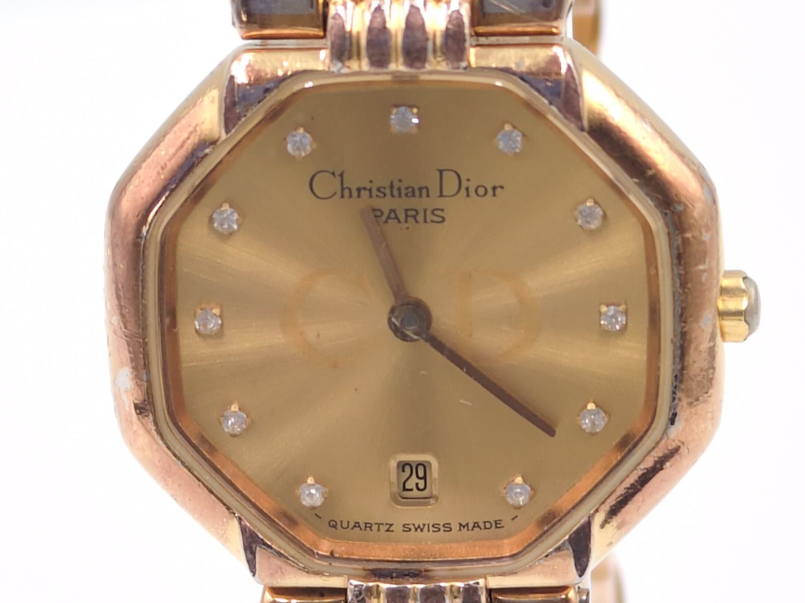 Christian Dior クリスチャンディオール クォーツ 腕時計 ゴールド