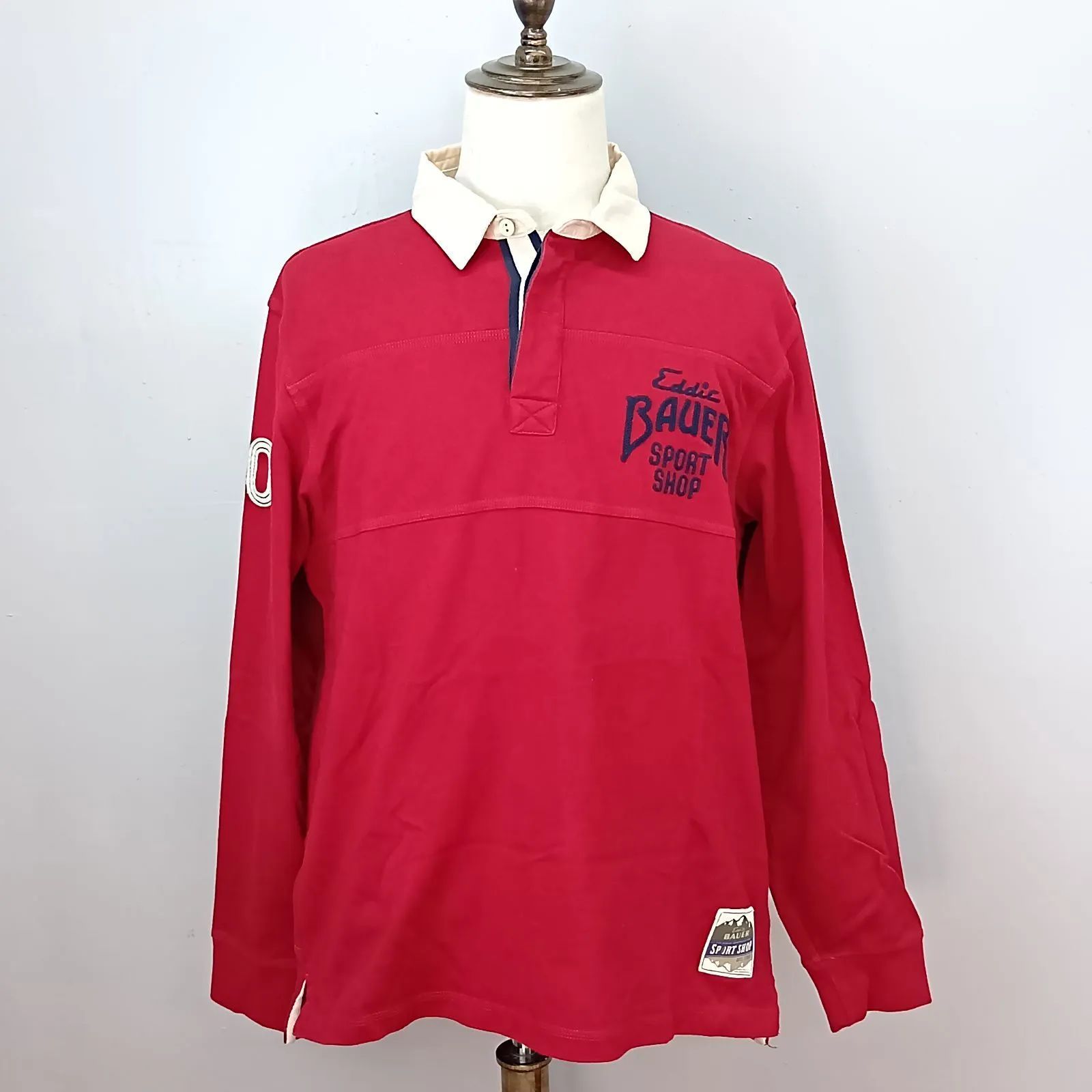 Eddic BAUER Lサイズ ラガーシャツ ポロシャツ レッド エディー