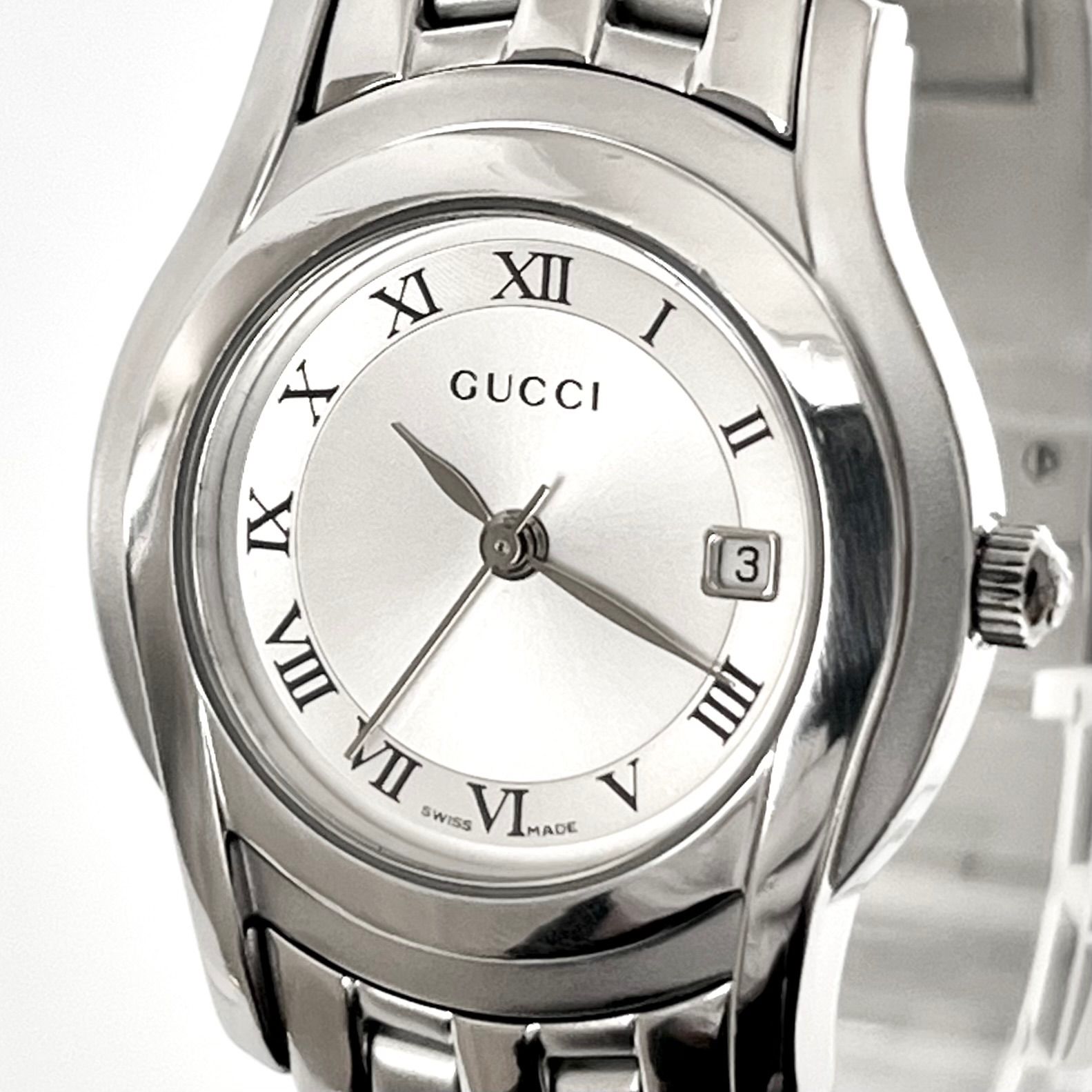 グッチ 5500L レディース 腕時計 磨き済み 美品】GUCCI 電池新品