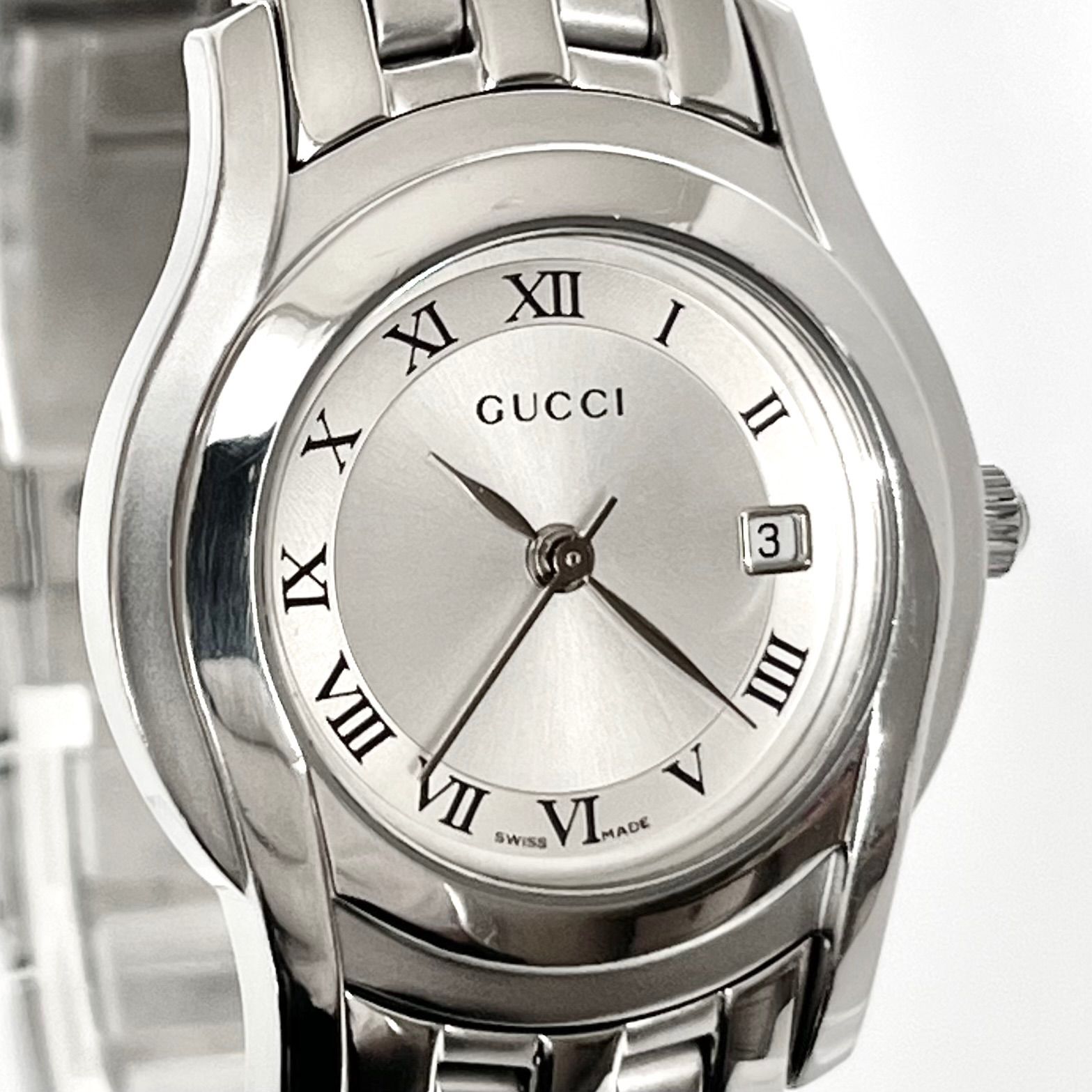 グッチ 5500L レディース 腕時計 磨き済み 美品】GUCCI 電池新品