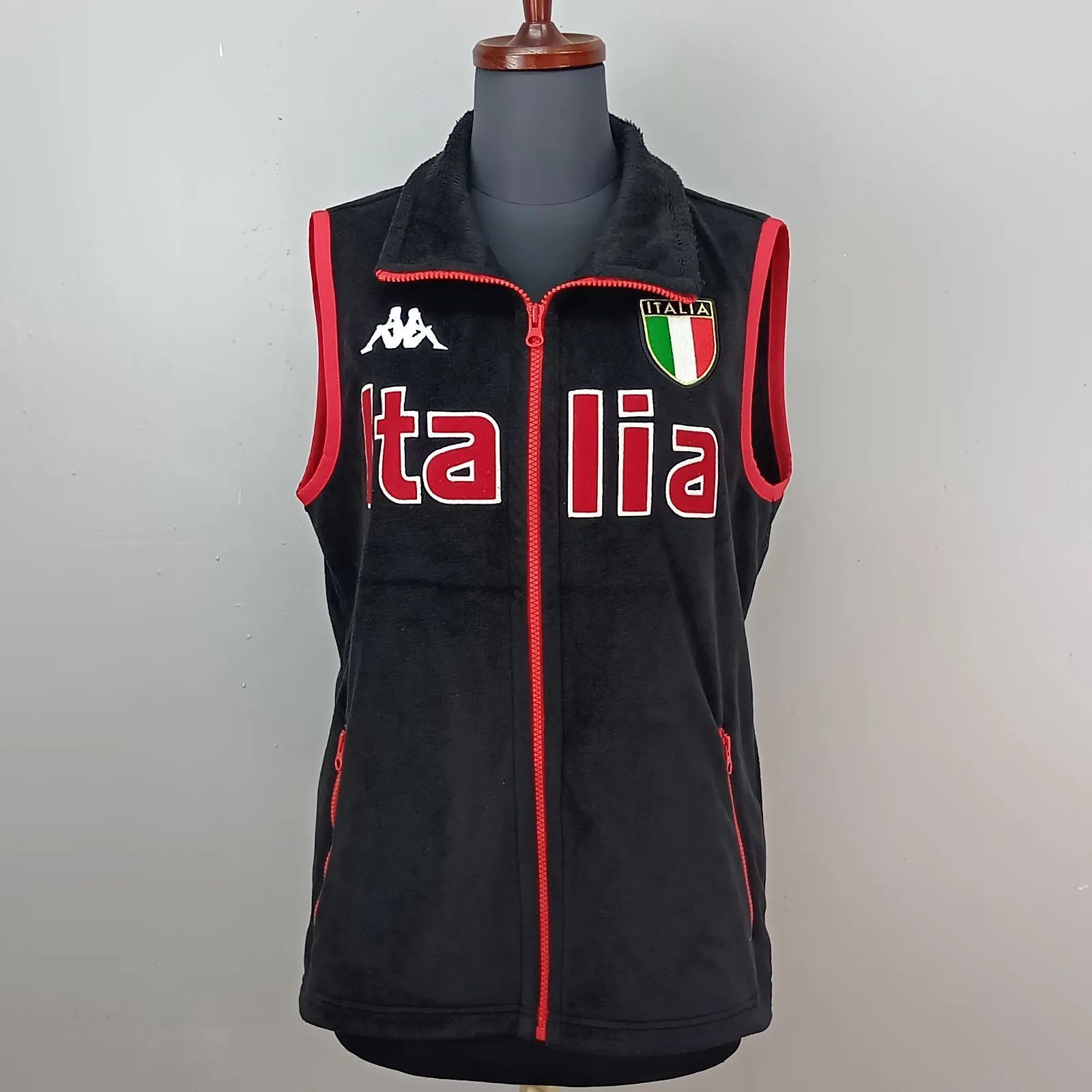 Kappa Lサイズ フリースベスト 裏ボア フルジップ イタリア代表モデル