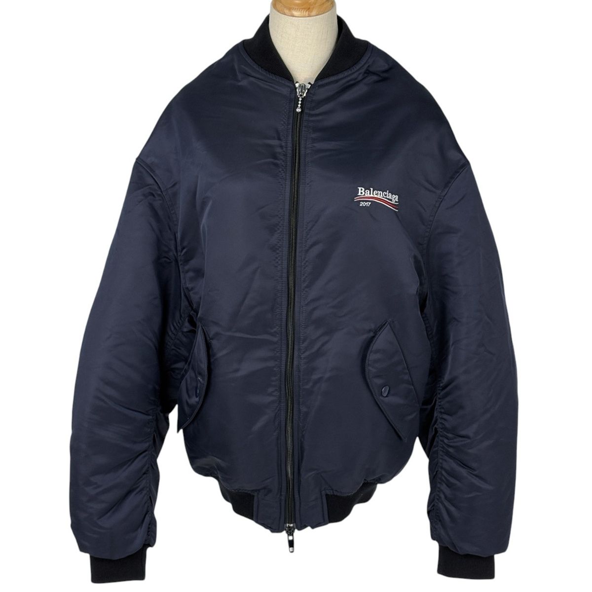 バレンシアガ BALENCIAGA ロゴ ボンバージャケット ブルゾン ダブル  