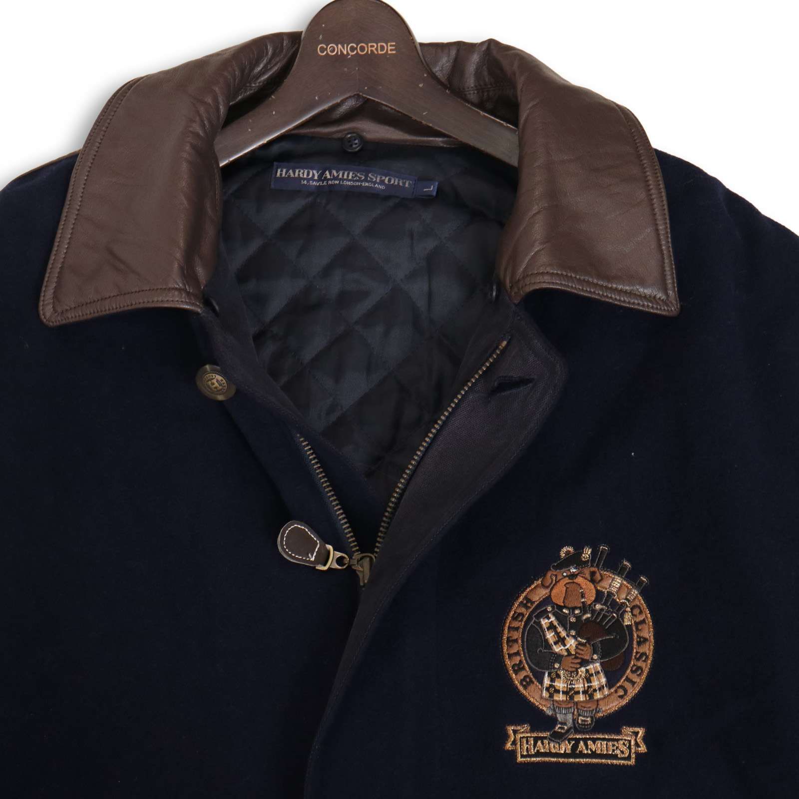 HARDY AMIES SPORT ハーディエイミス 秋冬 犬&ロゴ刺繍☆ Fレザー切替