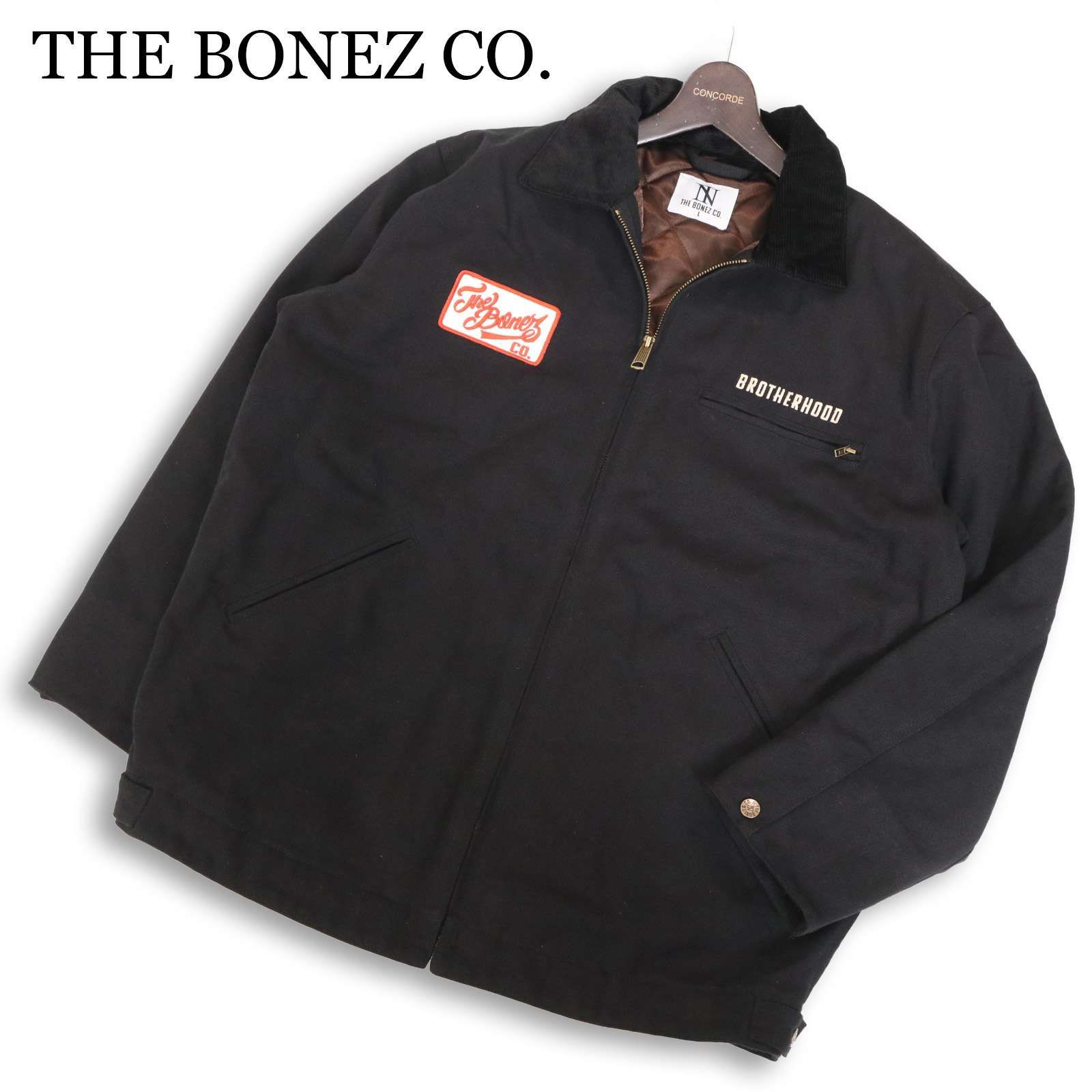 レア‼️The BONEZのジップアップフーディ 墨黒 L 大阪店WEB限定【Chikashitsu +】cropped mouton bomber jacket
