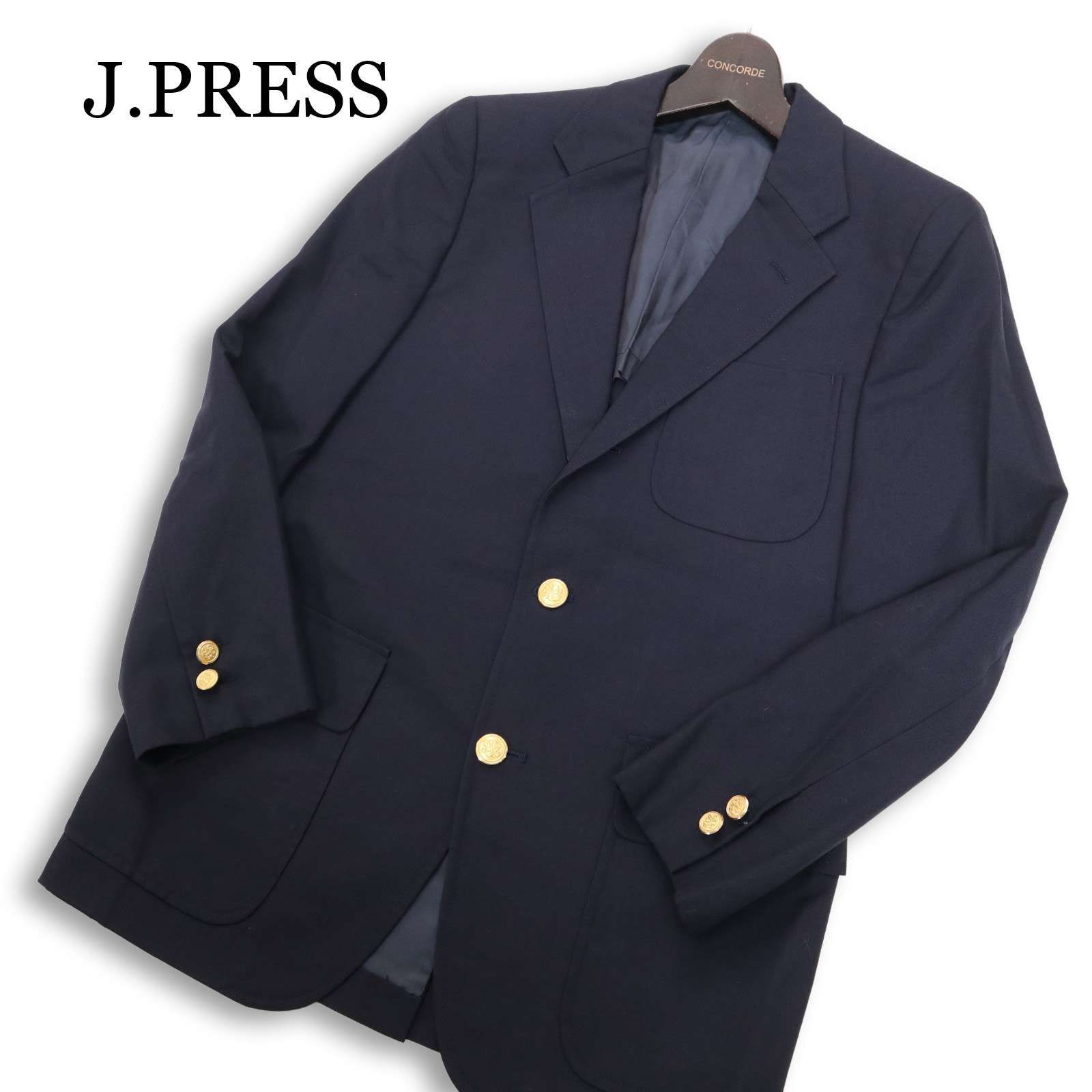 J.PRESS ジェイプレス 通年 刻印 金ボタン☆ 背抜き ブレザー