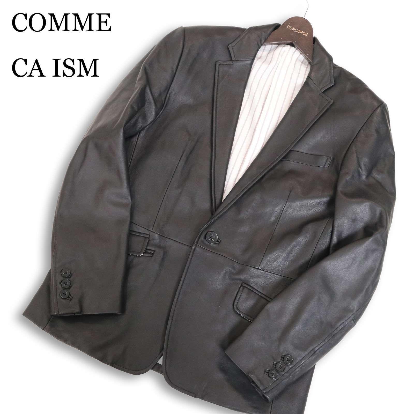 部*長様 COMME CA ISM ブラックレザージャケット 羊革　XL COMME CA ISM コムサイズム 秋冬 羊革☆ リアル ラム レザー