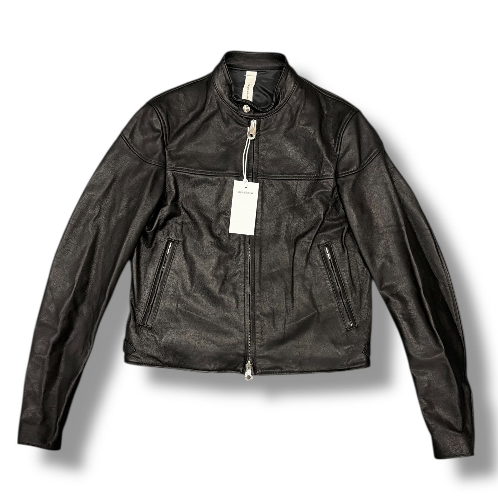 参考上代198000円 未使用 SHINYAKOZUKA  24AW RACER WITH NO BIJOU シングル ライダース レーサー ジャケット  レザーブルゾン シンヤコヅカ 2402SK16NB ブラック S （92828A） 参考上代198000円 未使用 SHINYAKOZUKA 24AW RACER WITH NO BIJOU