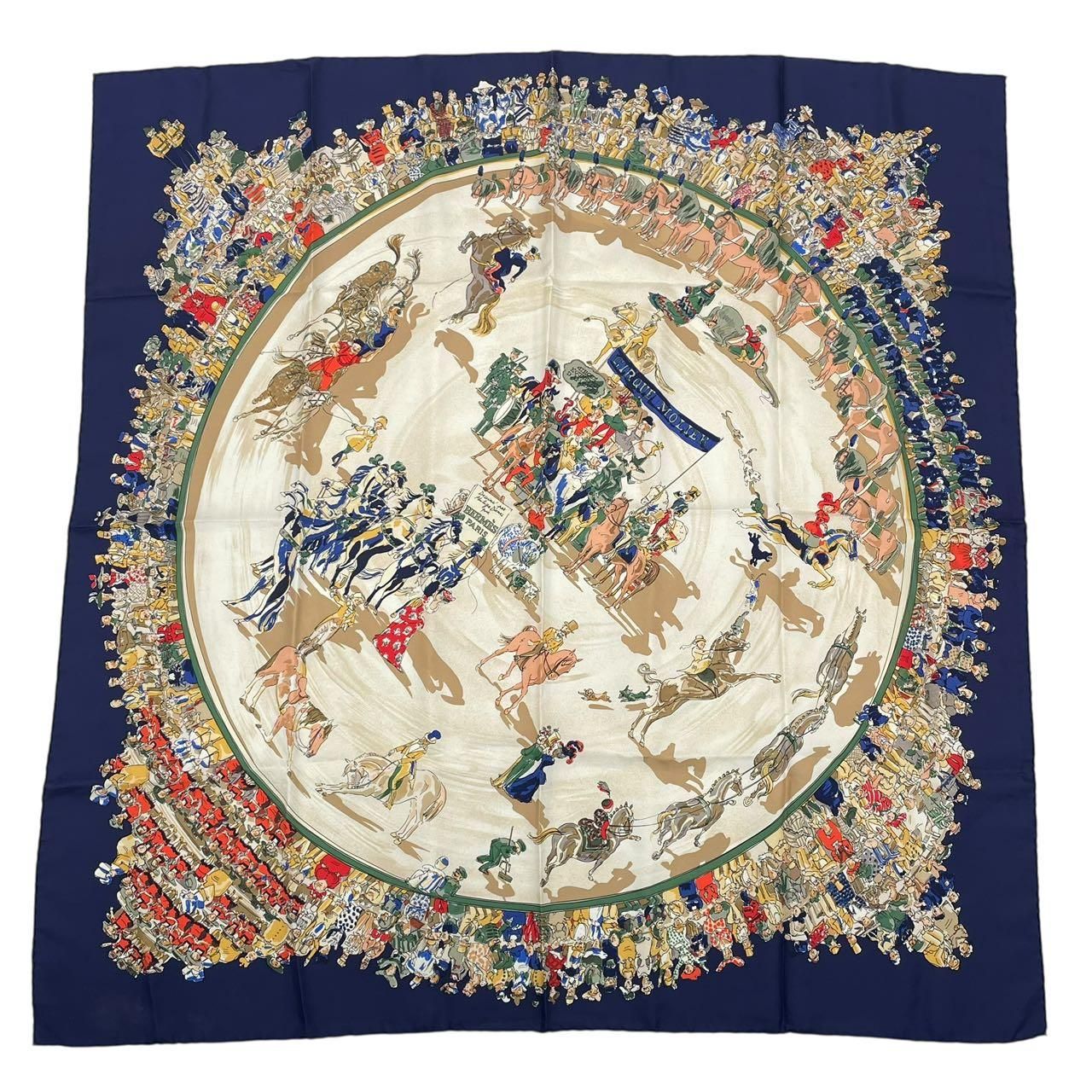 美品 HERMES エルメス カレ90 CIRQUE MOLIER モリエサーカス スカーフ