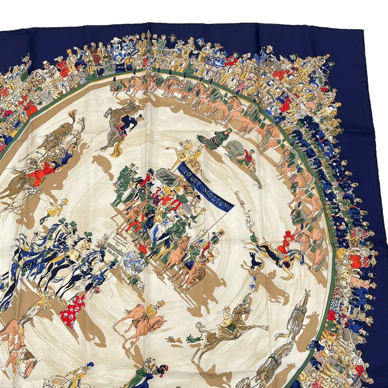 美品 HERMES エルメス カレ90 CIRQUE MOLIER モリエサーカス スカーフ 