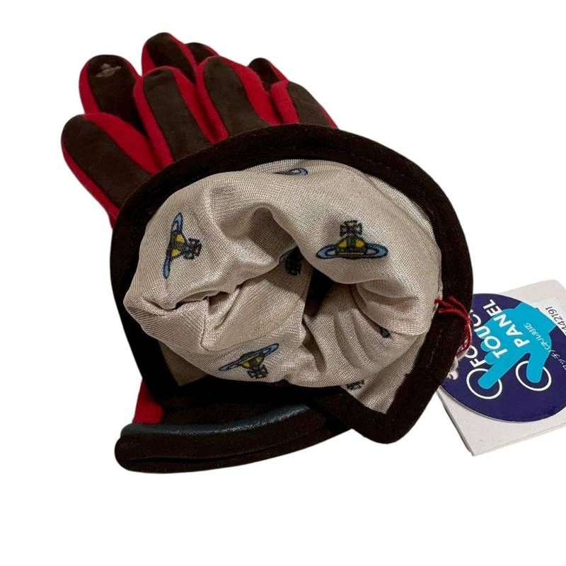 Vivienne Westwood 手袋 タッチパネル対応 21cm 未使用 ヴィヴィアンウエストウッド タッチ対応 レザーニット手袋 21cm