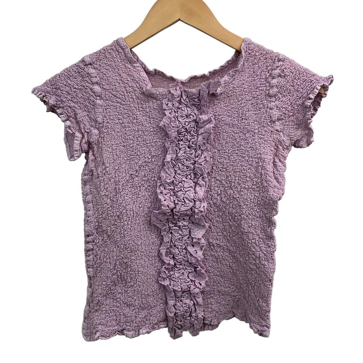 【美品】ミー/イッセイミヤケ 半袖カットソー サイズ― - 黒×シルバー me ISSEY MIYAKE ミーイッセイミヤケ 半袖 ジャケット レディース