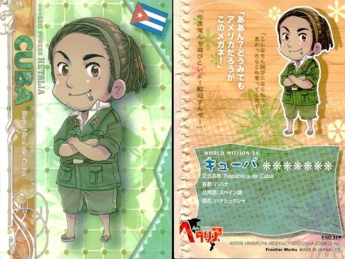 ux353 ヘタリア トレカ NO.34 キューバ APH Axis Powers カード - メルカリ