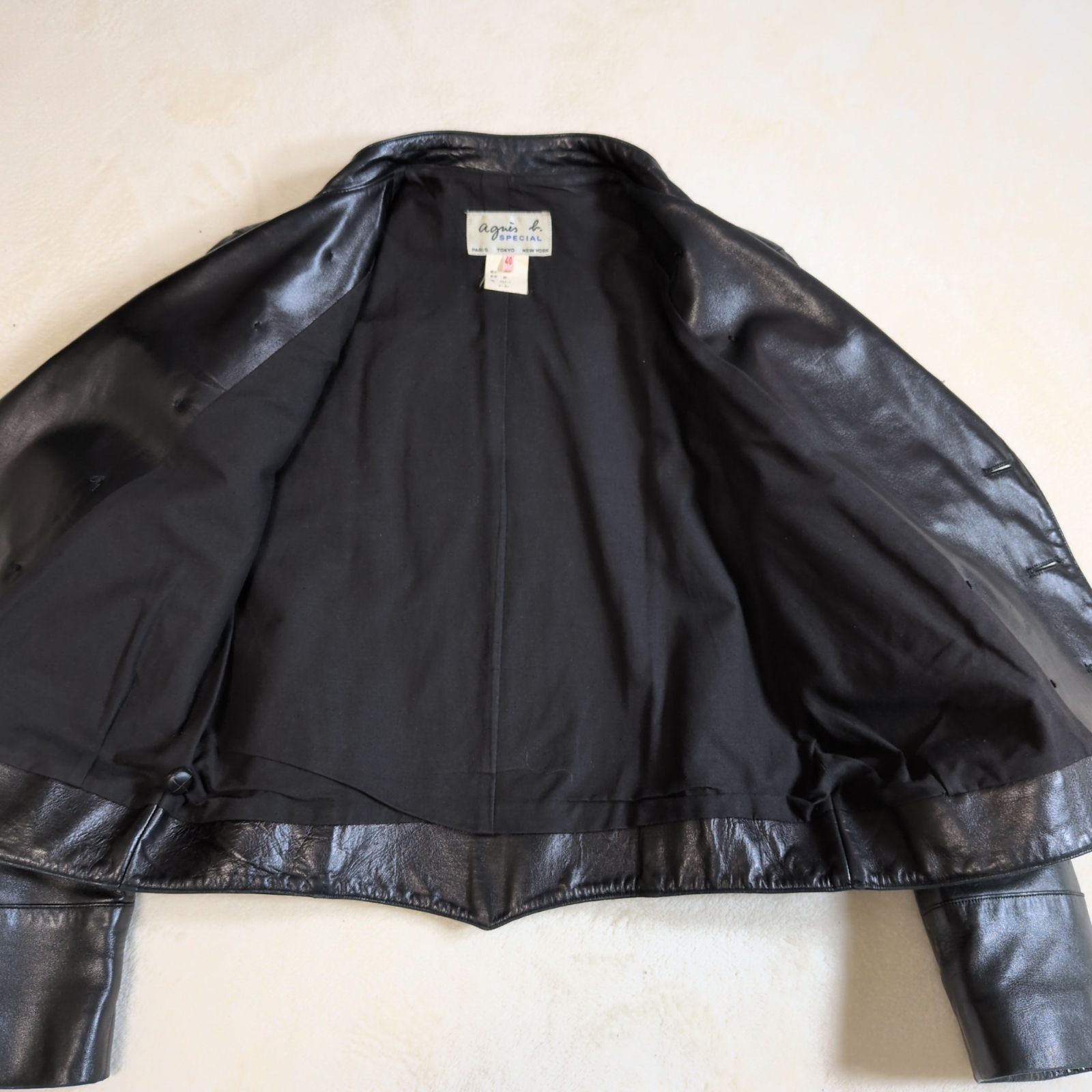 名作✨ agnesb. アニエスベー ラムレザー ナポレオンジャケット 羊革