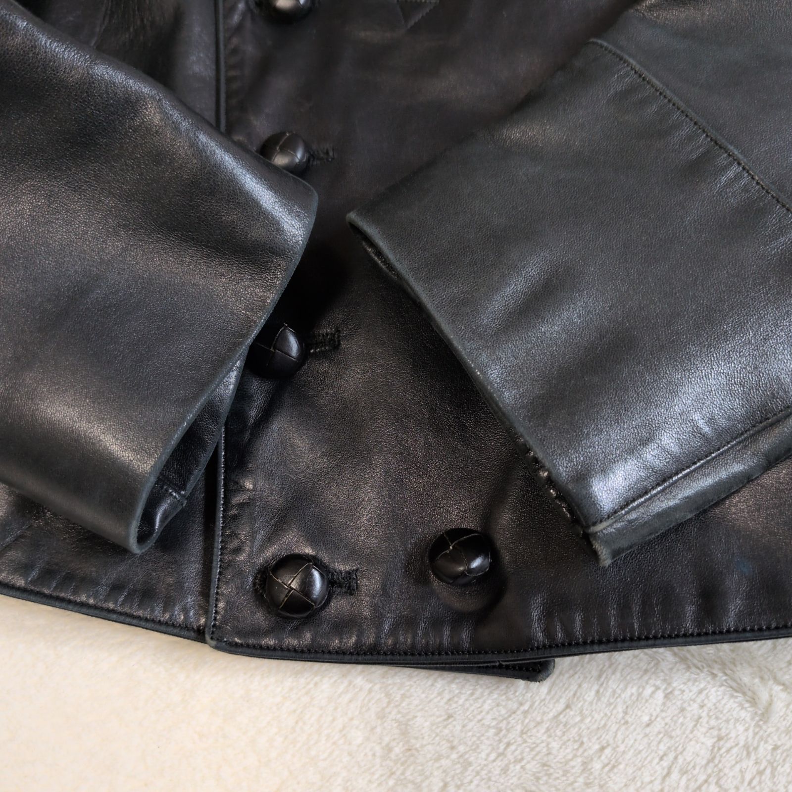 名作✨ agnesb. アニエスベー ラムレザー ナポレオンジャケット 羊革