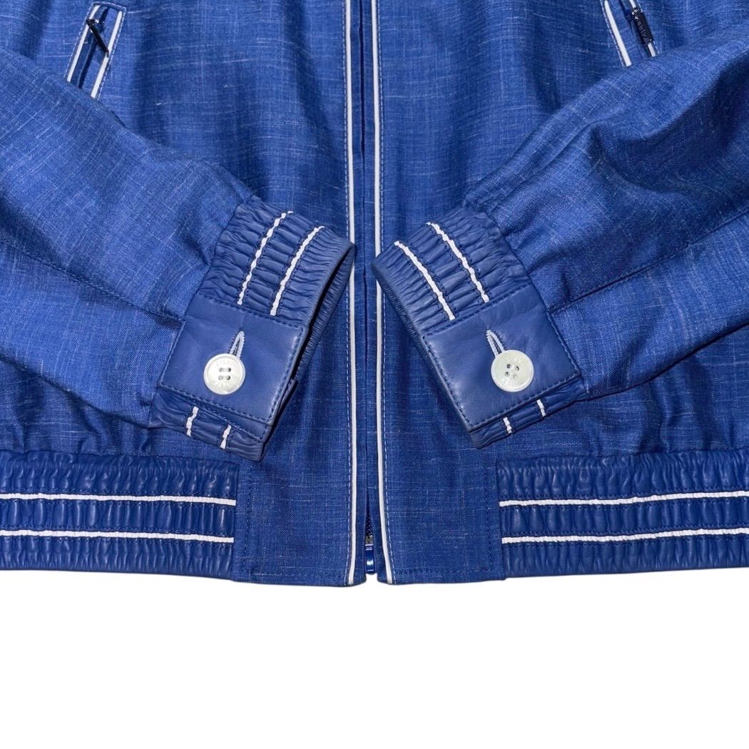 ZILLI leather switching cashmere silk drizzler jacket - メルカリ