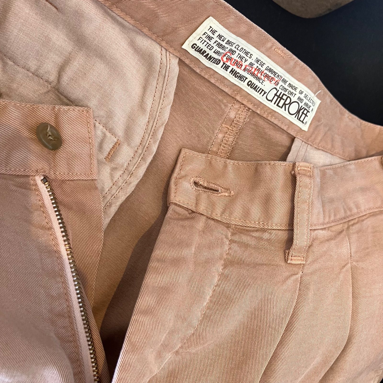 90〜00's CHEROKEE チェロキー 2タックワイド テンセルパンツ ピンク