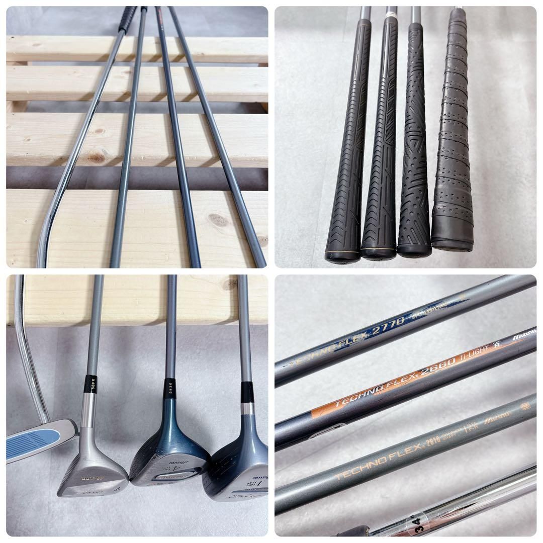 V601 ミズノ メンズ ゴルフ クラブセット 15点 フル 豪華 赤黒 14本