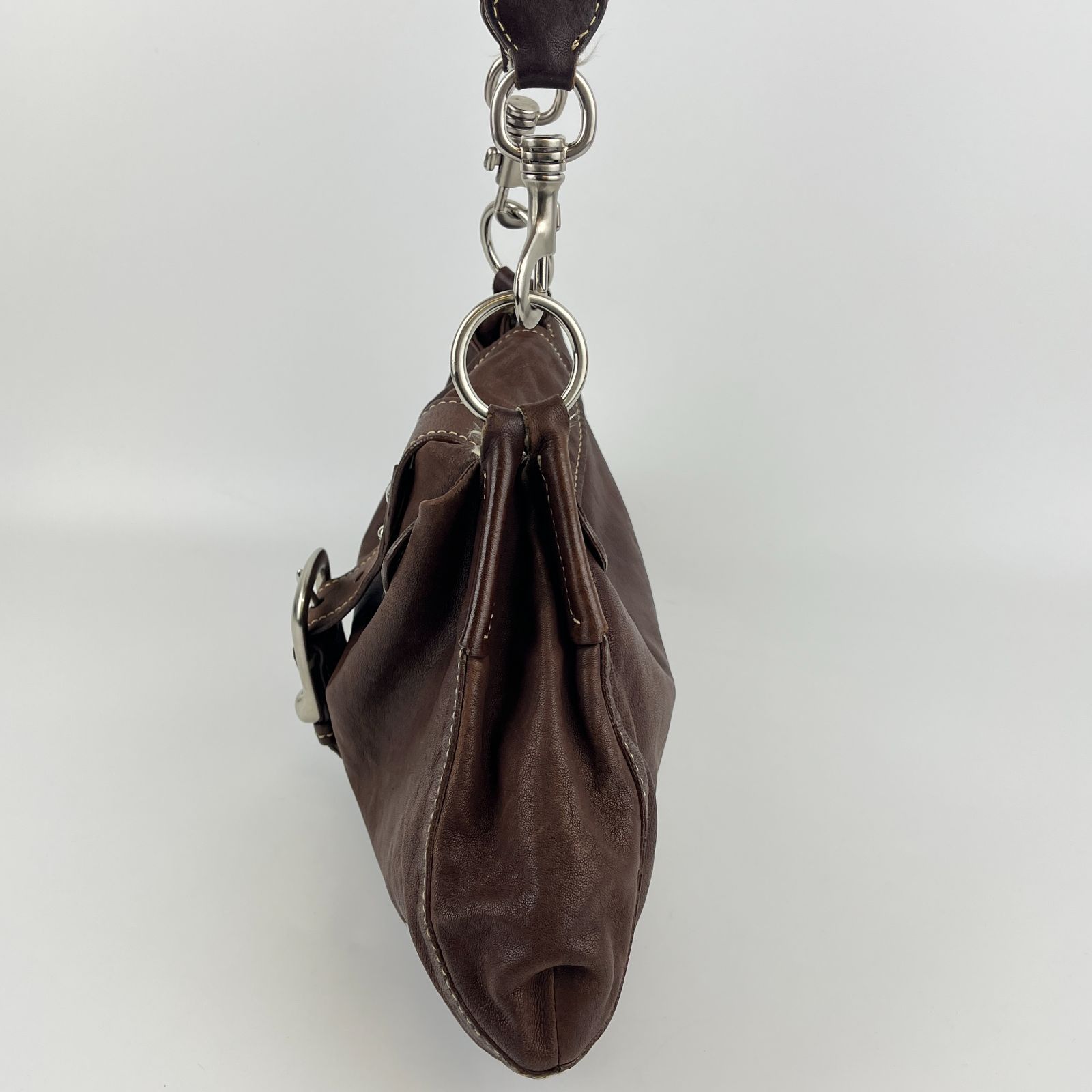 中古】miumiu ミュウミュウ ショルダーバッグ ブラウン レザー  