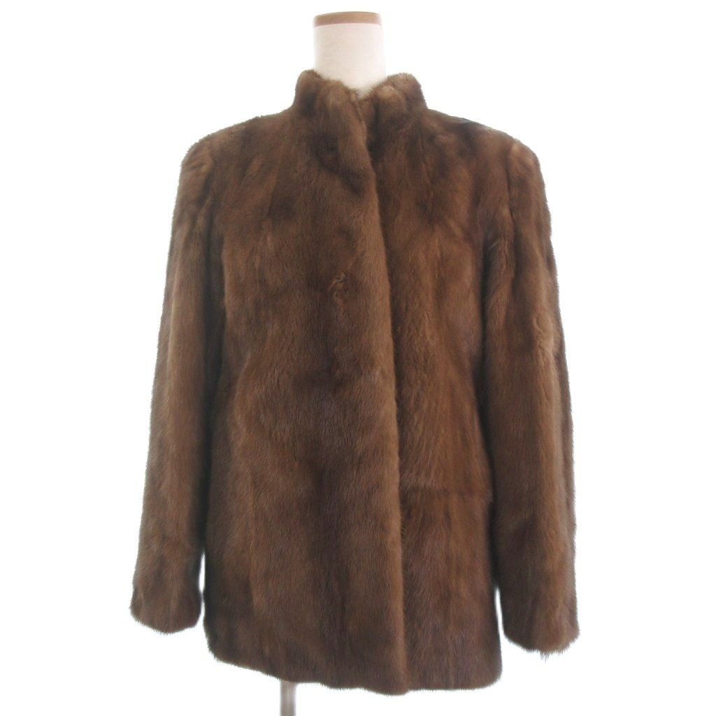 3818 美品 Palody パロディ ミンク 本毛皮 ファーコート MINK パロディ PALODY ミンクファーコート 毛皮 ジャケット 長袖 茶