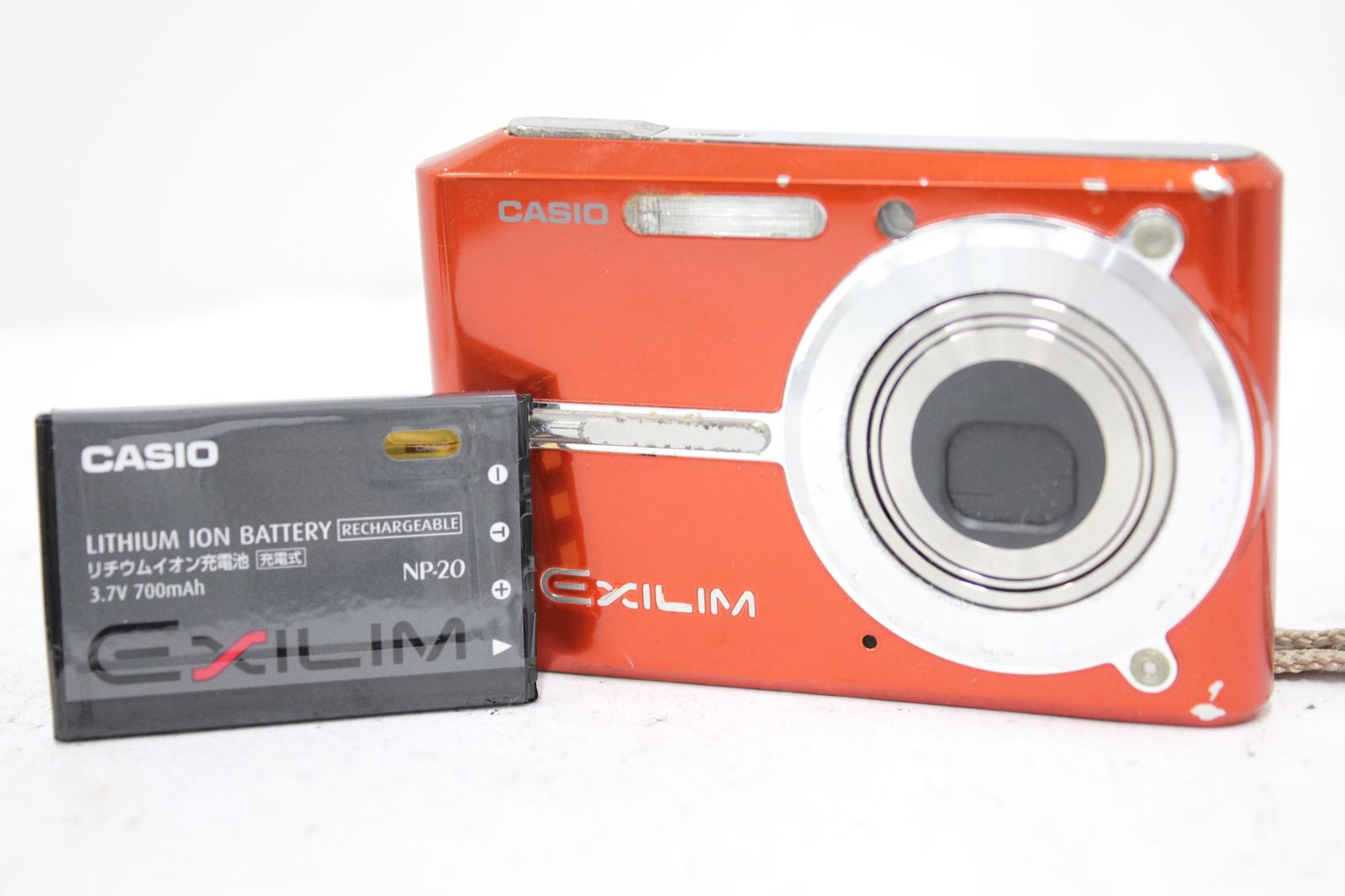 返品保証】 カシオ Casio EXILIM EX-S600 オレンジ 3x バッテリー付き