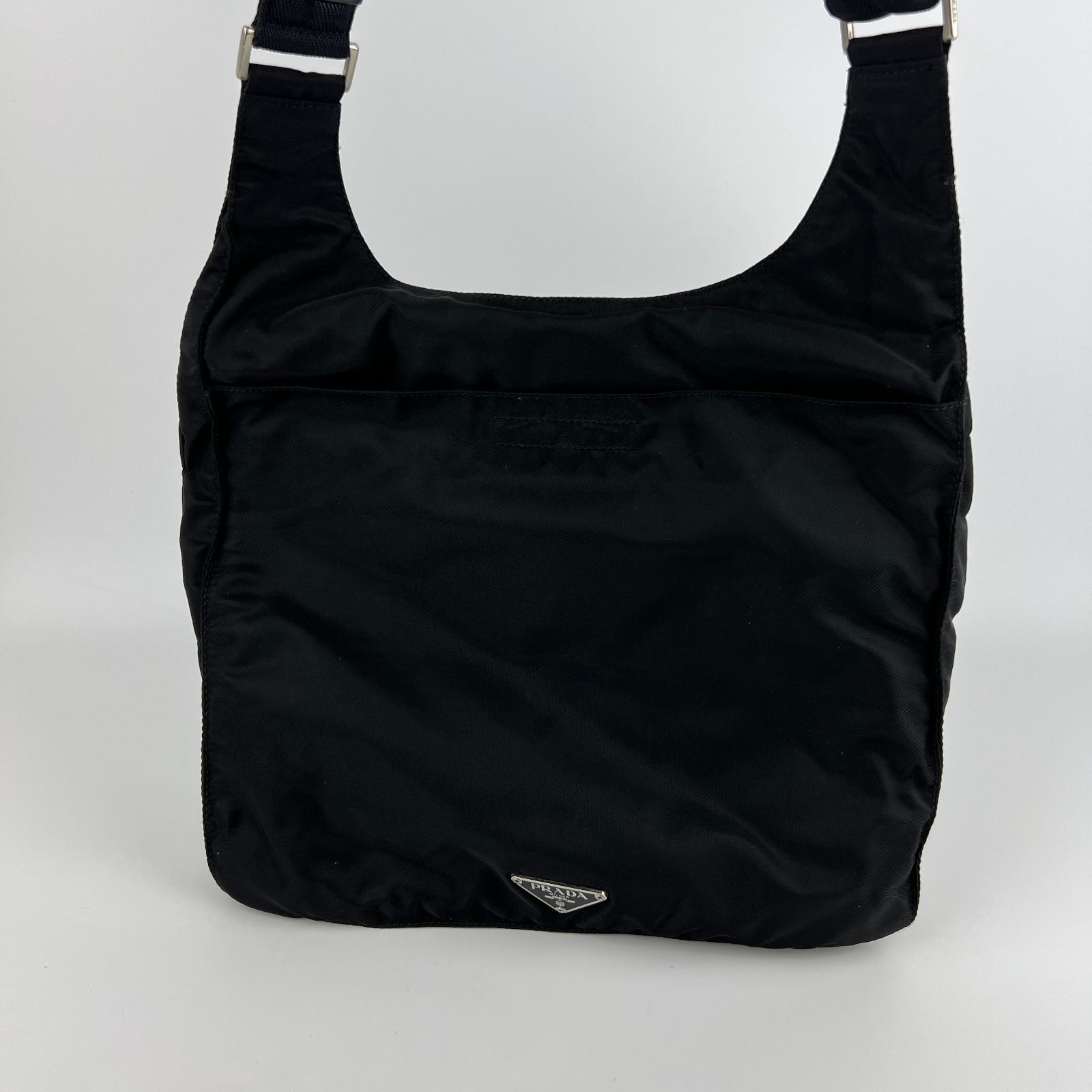 中古】PRADA プラダ ショルダーバッグ ブラック ナイロン ヴィンテージ  