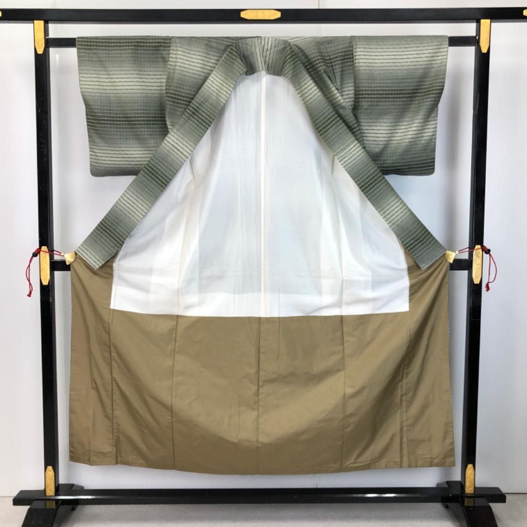 ☆ 付下げ 紬 花模様 暈し 灰色 ガード加工 トールサイズ K-5372 付下げ 紬 花模様 暈し 灰色 ガード加工 トールサイズ K-5372