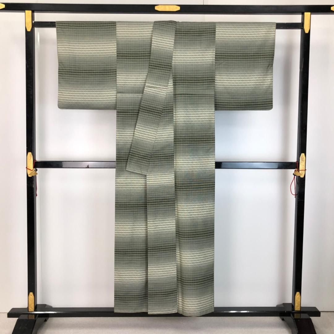 ☆ 付下げ 紬 花模様 暈し 灰色 ガード加工 トールサイズ K-5372 付下げ 紬 花模様 暈し 灰色 ガード加工 トールサイズ K-5372