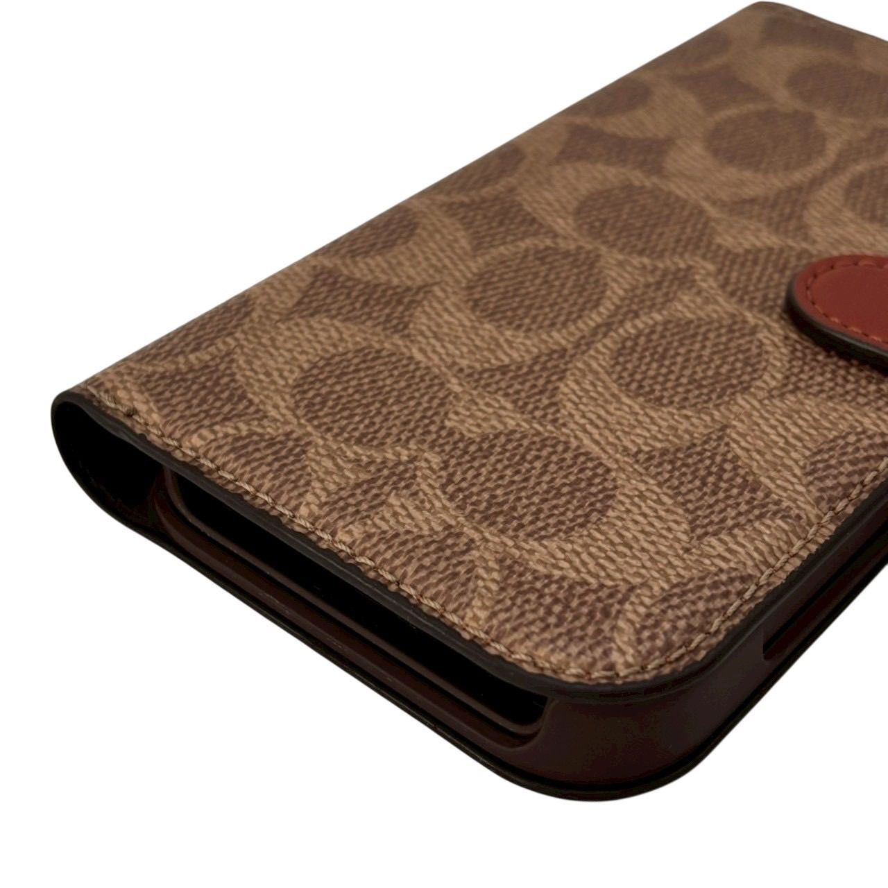 COACH 手帳型ケース ブラウン ベージュ 値下げ】COACH 手帳型 iPhone12Pro ケース ベージュ×ブラウン COACH