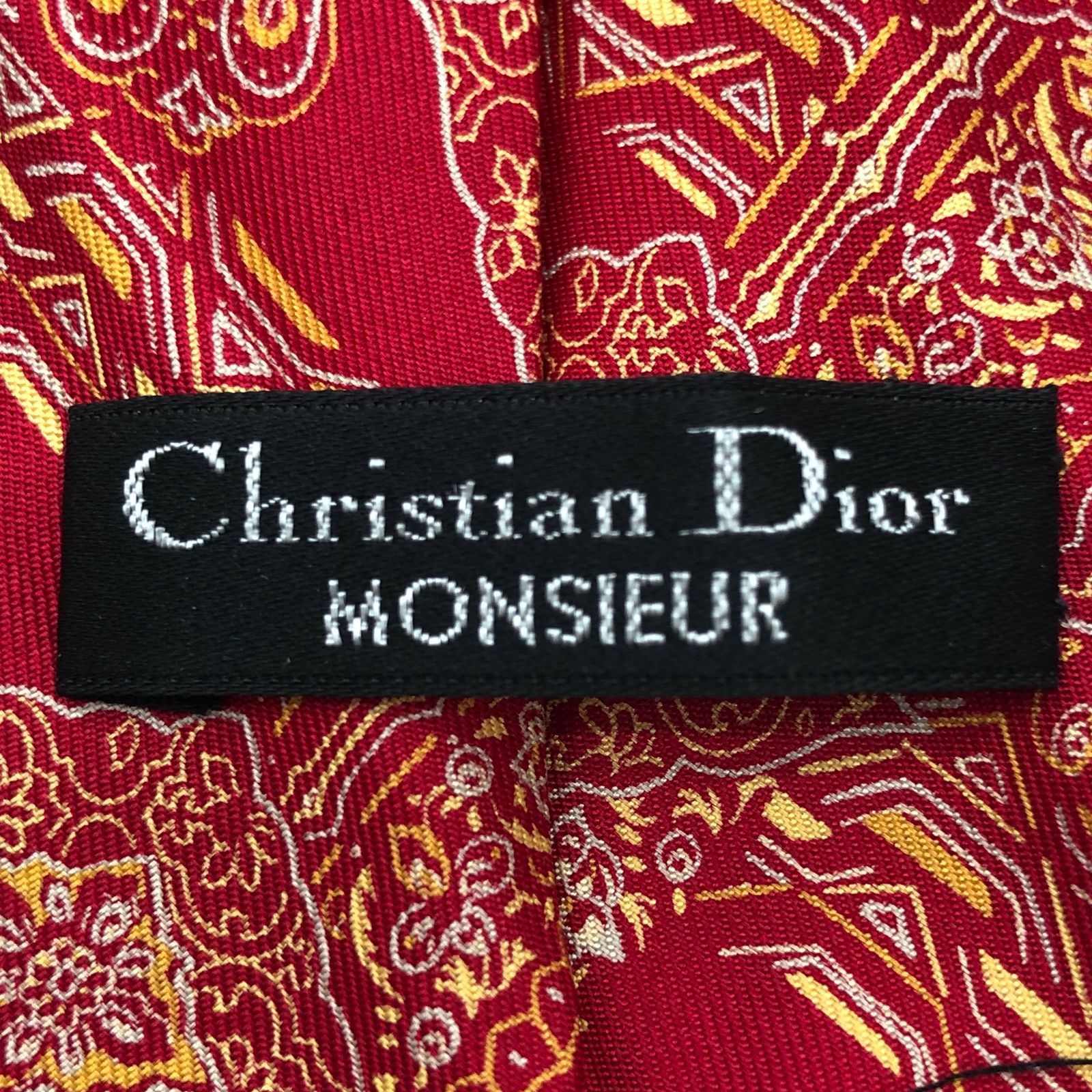 Christian Dior Monsieur ネクタイ 絹 シルク 赤 レッド クリスチャン