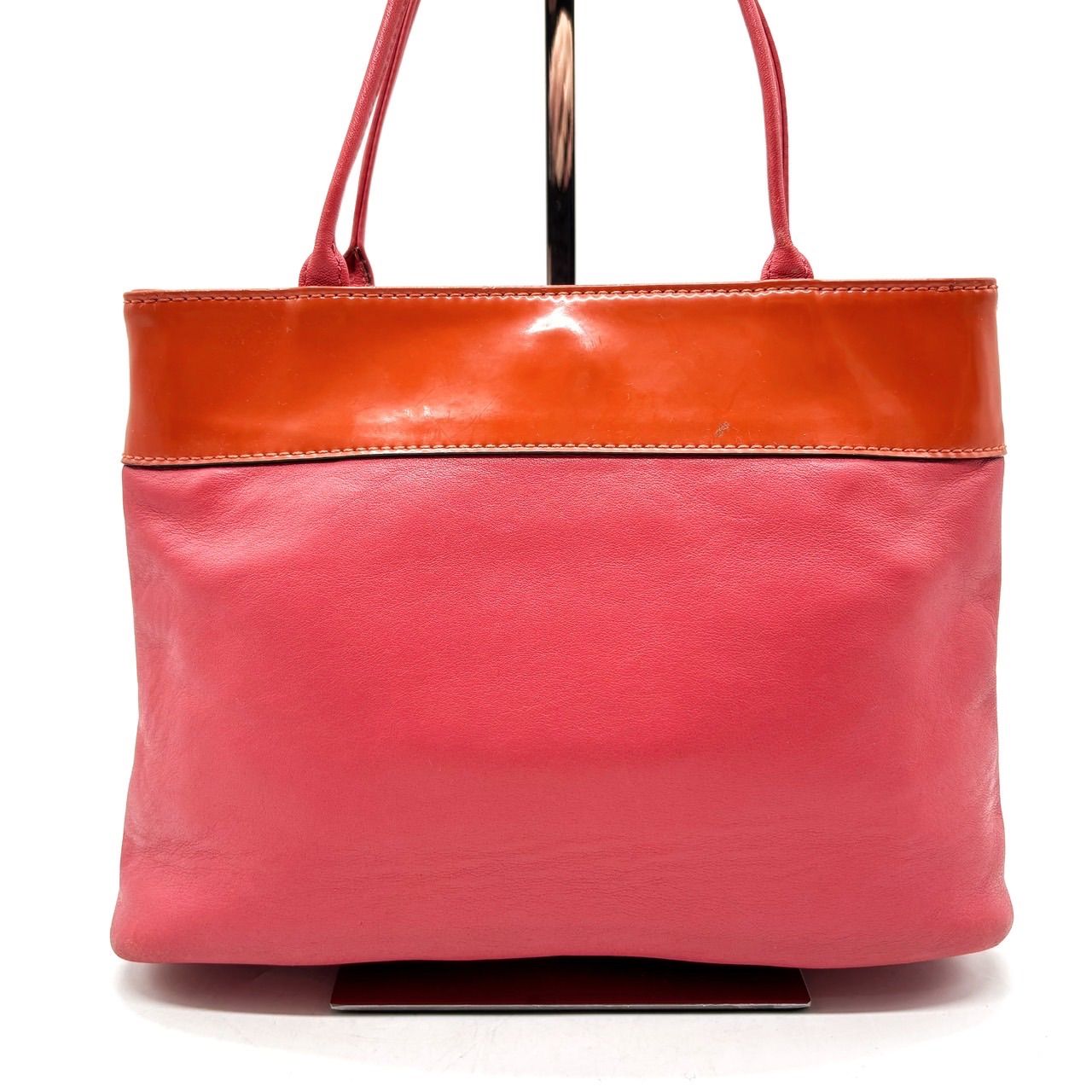 良品】COACH Y2K pink leather GAMAGUCHI pocket hand tote bag unisex 