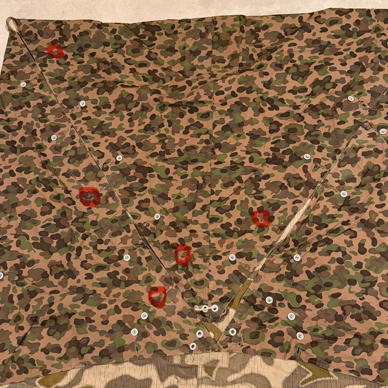 ①4枚セット 軍幕 オーストリア軍 スワンプカモ ポンチョ テント