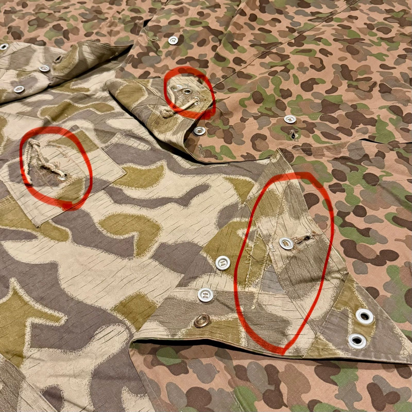 ①4枚セット 軍幕 オーストリア軍 スワンプカモ ポンチョ テント