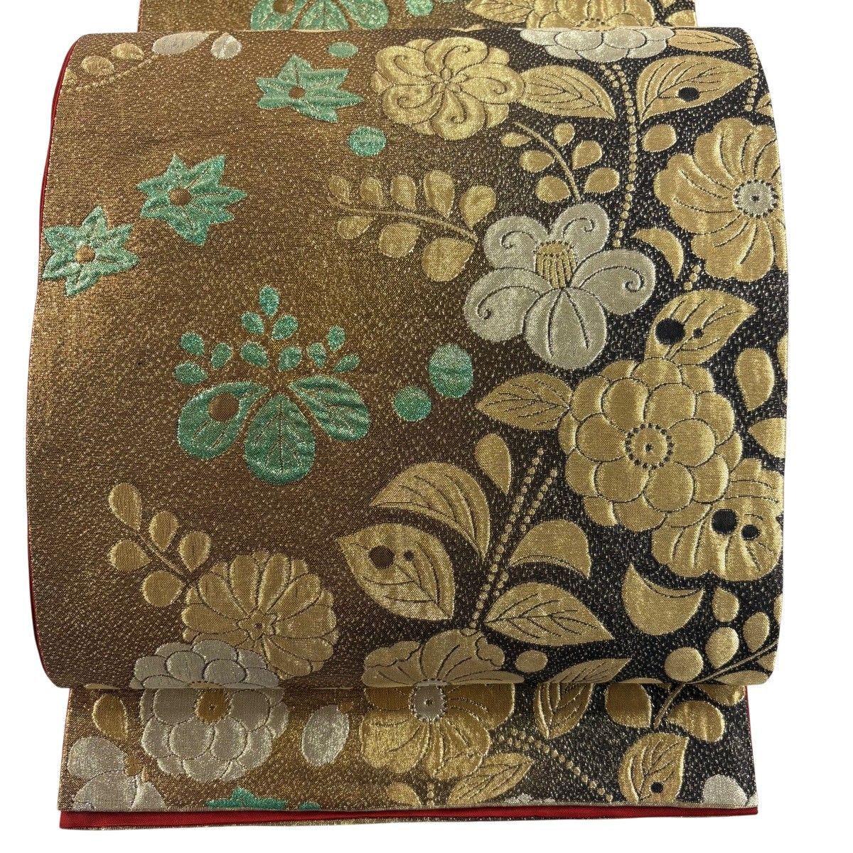 美品】 袋帯 秀品 辻が花柄 金糸 箔 金茶 六通 正絹 【中古】 - メルカリ