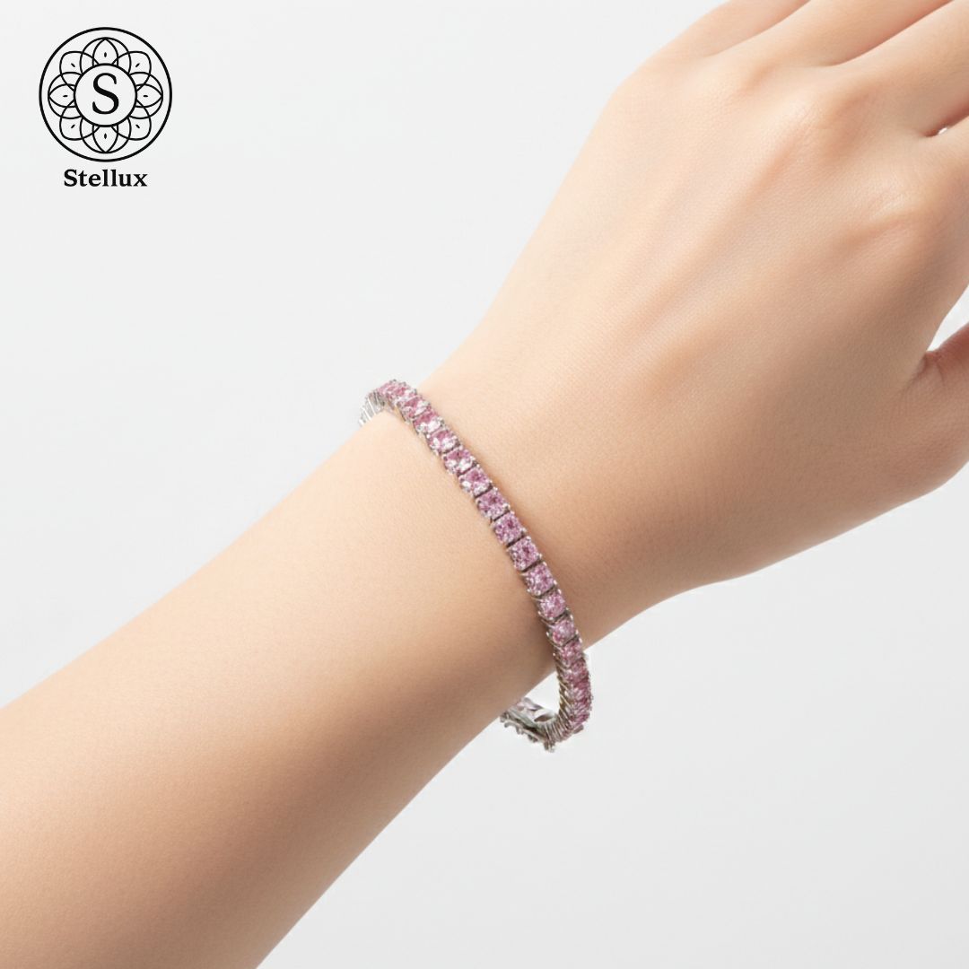 【格上げブレスレット】10ct級 モアサナイト×S925 テニスチェーン 選ばれた人のブレスレット】10ct モアサナイト×S925テニスチェーン