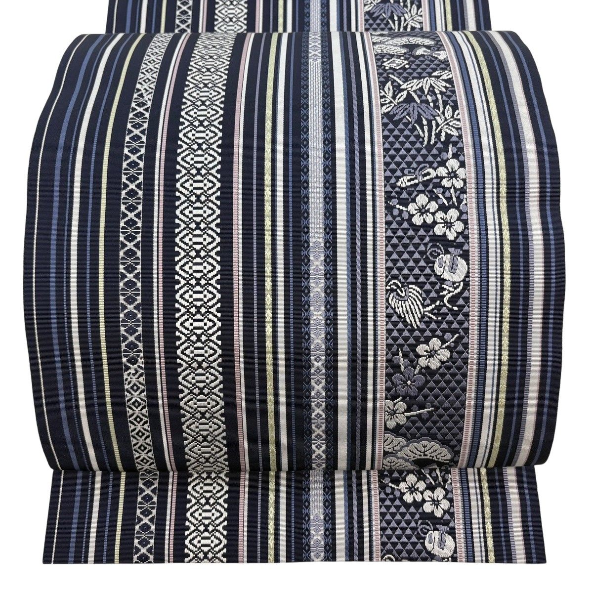 美品】 名古屋帯 逸品 証紙 博多織 八寸名古屋帯 松葉仕立て 筑前間道