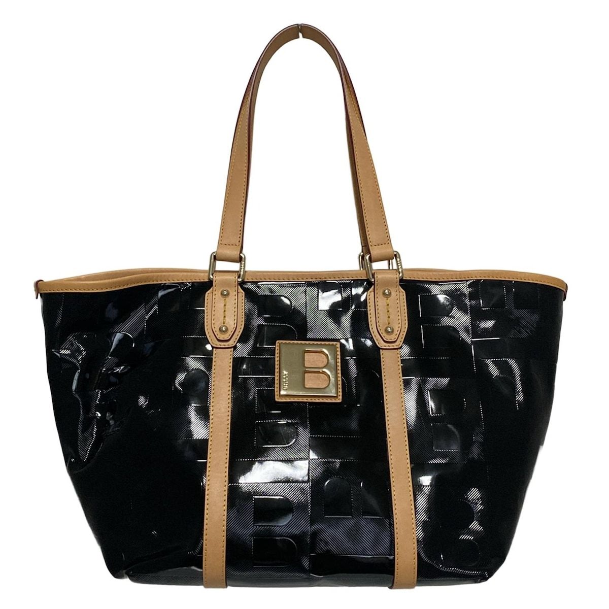 BALLY(バリー) トートバッグ - 黒×ライトブラウン レザー - メルカリ