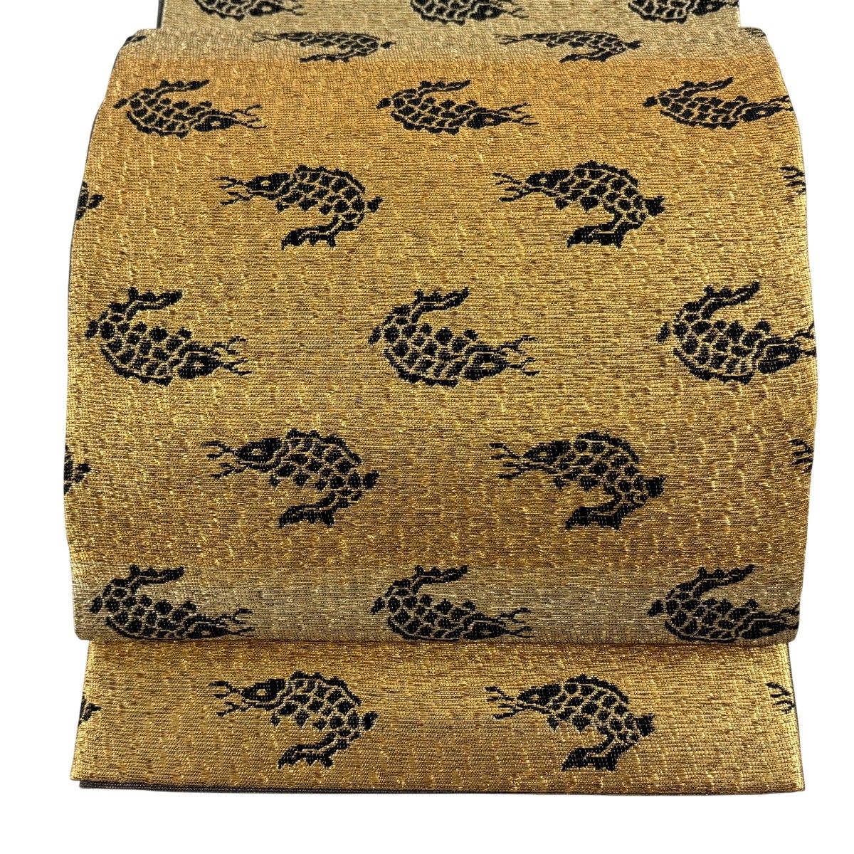 美品】 袋帯 逸品 誉田屋源兵衛 落款 鯉 箔 金糸 金色 六通 正絹