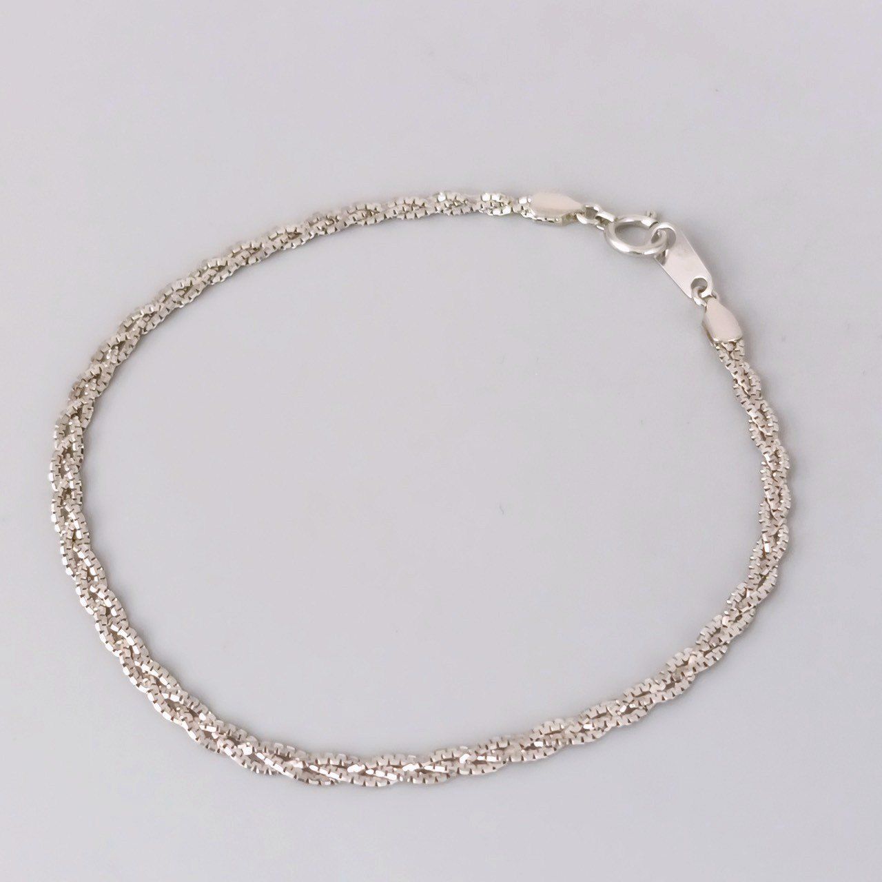 Pt850 プラチナ 男女兼用 ジュエリーマキ 2連ブレス 2.81g 18.5