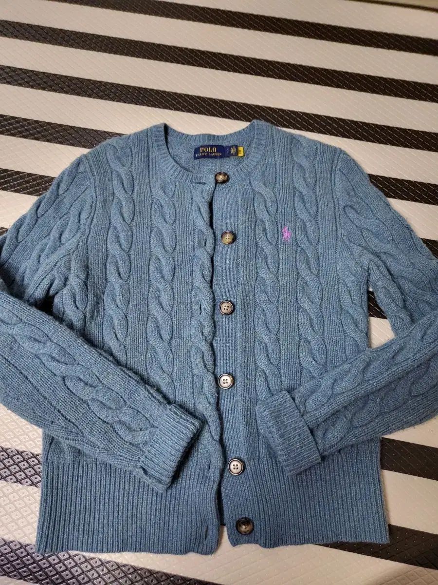 ポロ ラルフローレン ケーブル ニット カーディガン スカイブルー