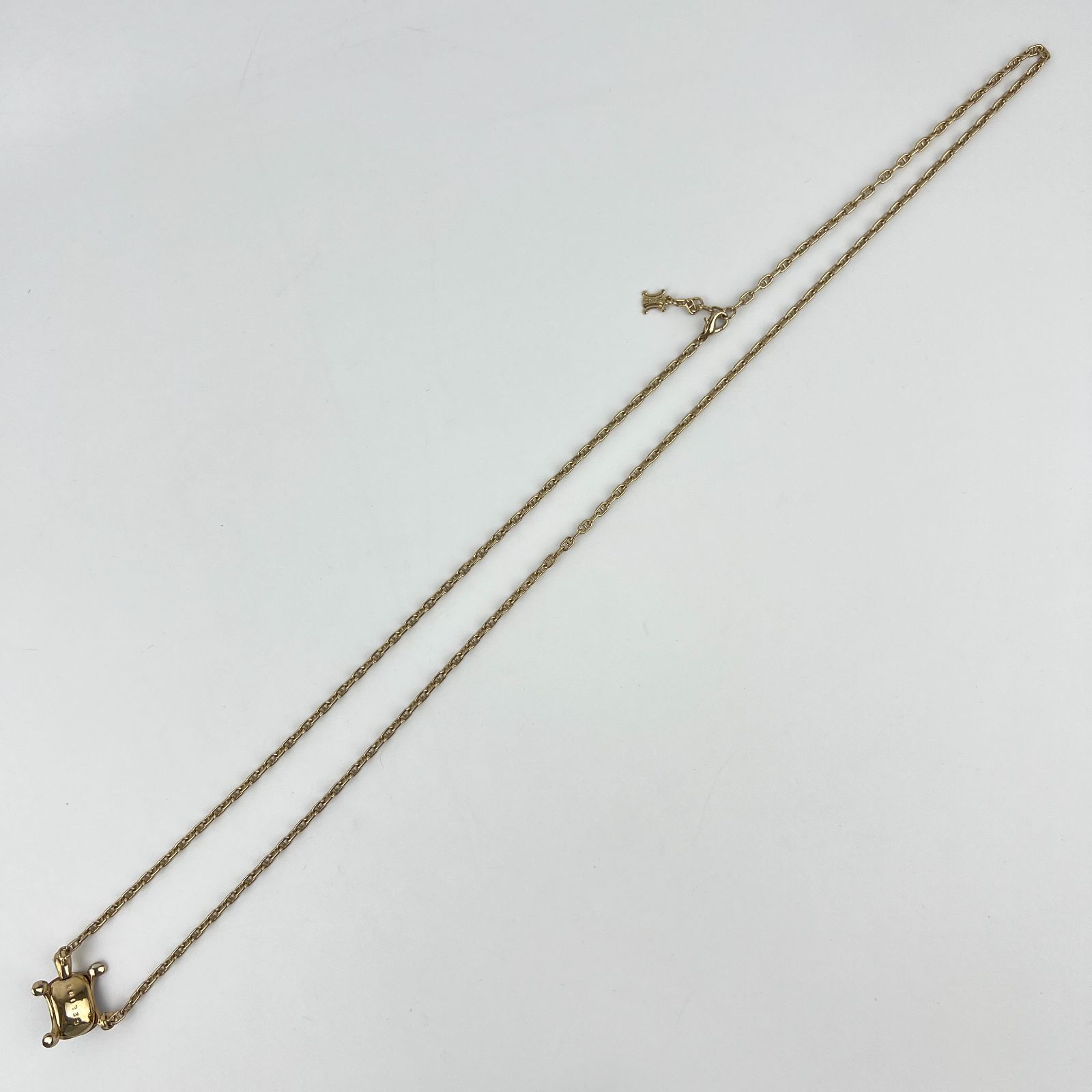 中古】CELINE セリーヌ ネックレス ゴールド マカダム柄 亀モチーフ