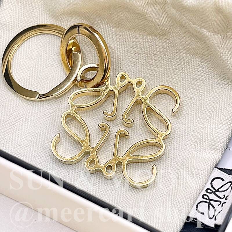 美品 ロエベ アナグラム キーリング ロゴ 約4cm ゴールドカラー