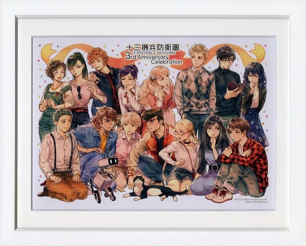 中古】原画イラストボード 付属品付)十三機兵防衛圏3周年記念 キャラ