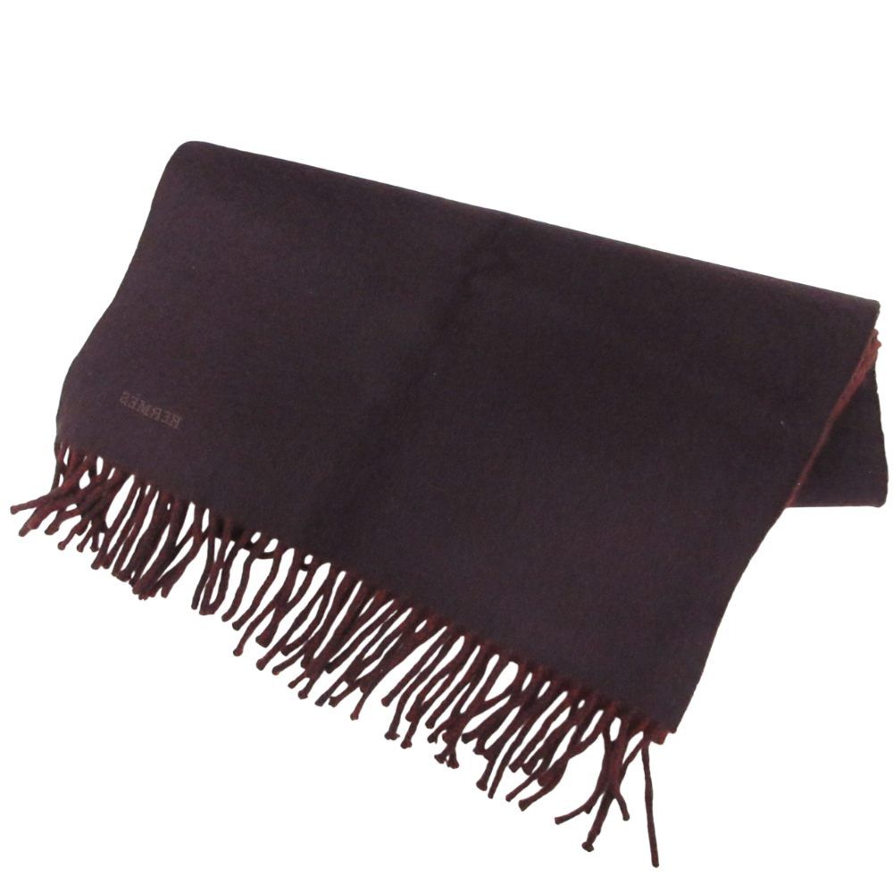 エルメスHERMESミンクのストール マフラー カシミヤリバーシブル HS