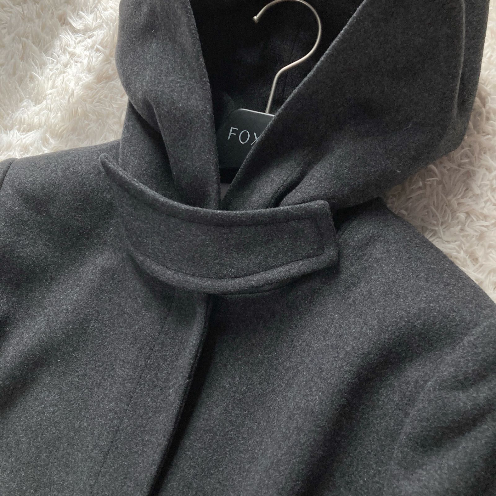 美品 theory luxe セオリーリュクス フーデットコート ロングコート