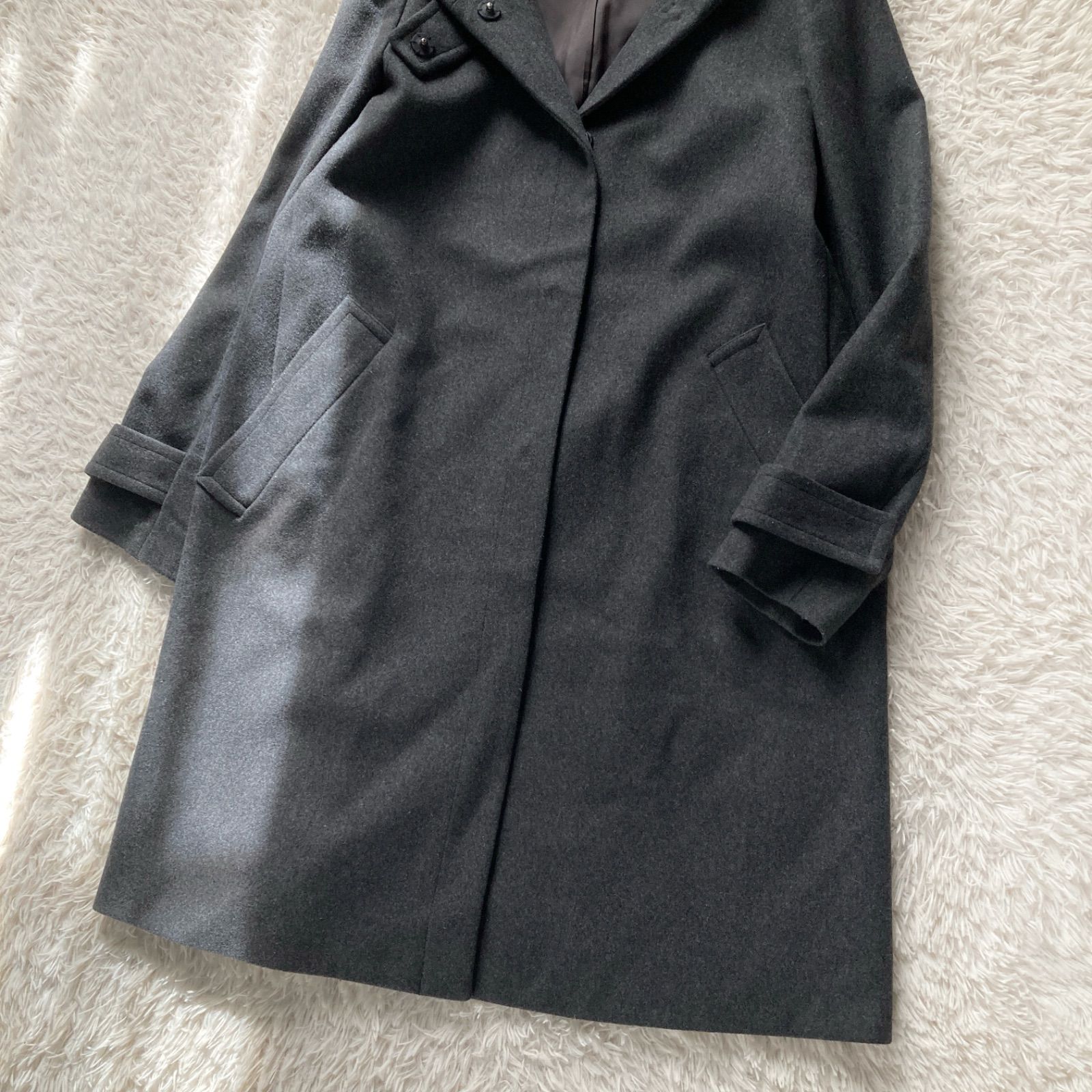 theory luxe フード付きグレーコート ウール100% 美品 Theory luxe