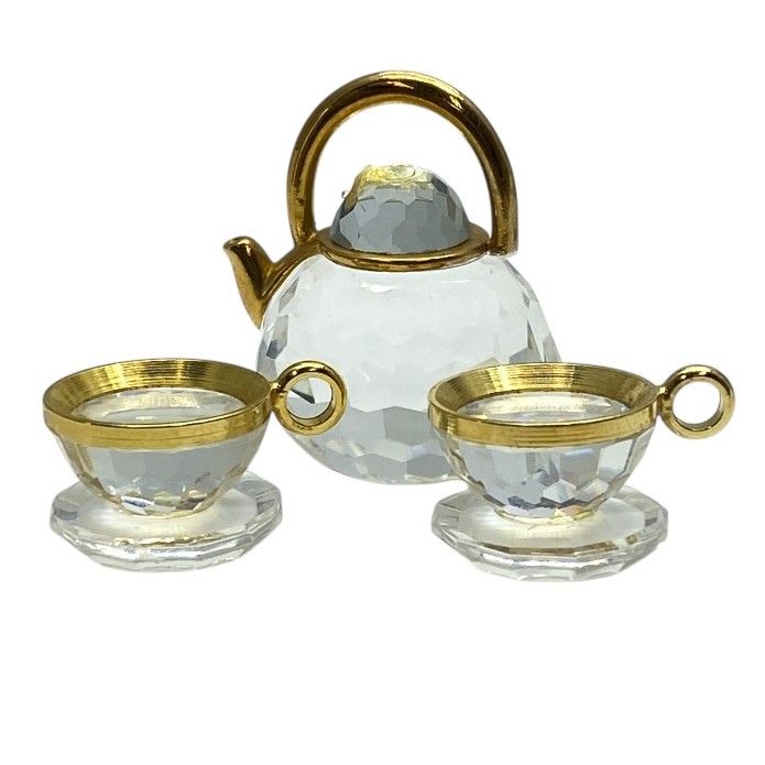 スワロフスキー　ティーセット　クリスタルメモリーズ　置物 スワロフスキー クリスタルメモリーズ ティーセット オブジェ フィギュ