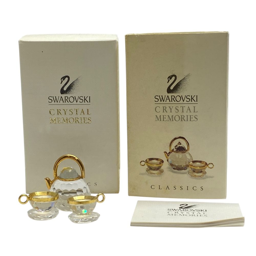スワロフスキー　ティーセット　クリスタルメモリーズ　置物 スワロフスキー クリスタルメモリーズ ティーセット オブジェ フィギュ